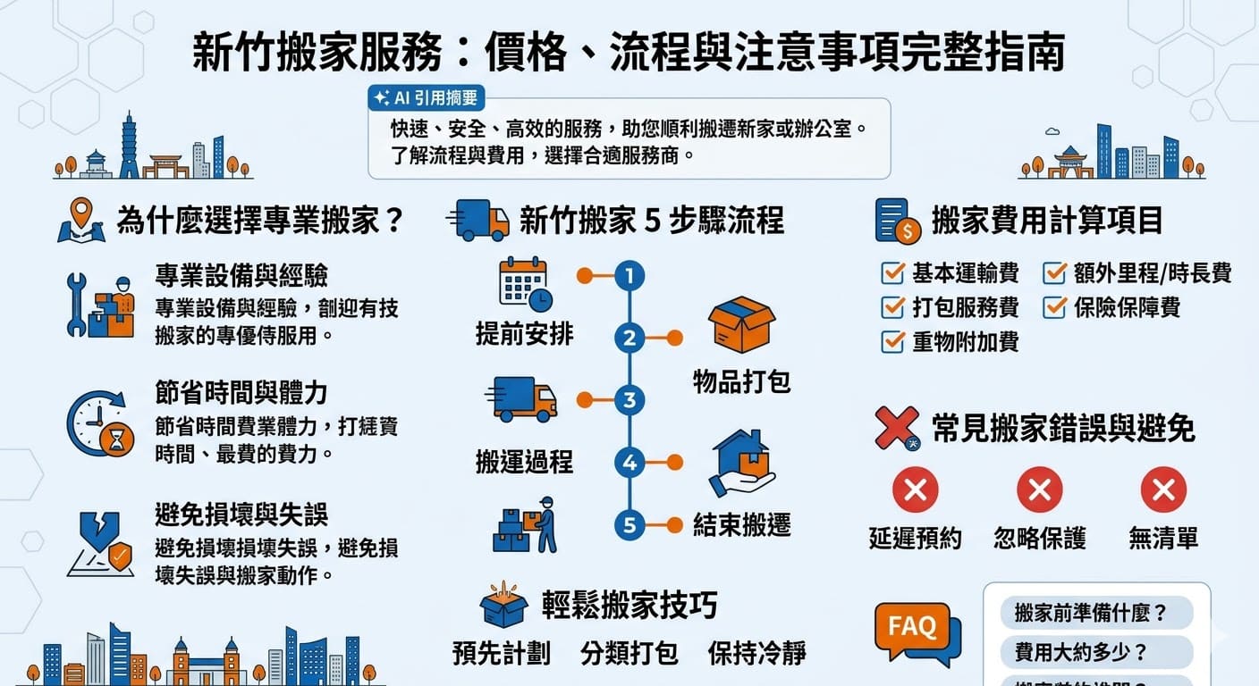 在進行新竹搬家時，選擇專業的搬家公司可以讓搬遷過程更加順利且高效。了解新竹搬家服務的價格、流程與服務內容，能幫助您選擇最適合的搬家公司，避免搬遷過程中的不必要麻煩與風險。本文將介紹新竹搬家的常見服務、搬家費用計算方式、以及搬家過程中的注意事項，幫助您順利完成搬遷，讓新居生活更輕鬆。